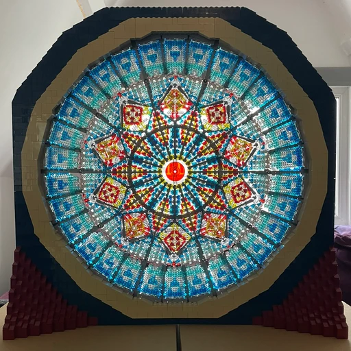 Stained glass rose window